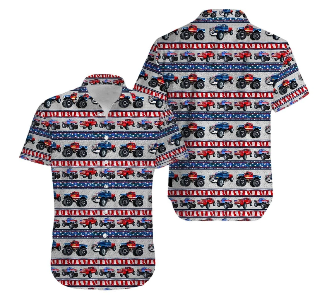 Personalized Jeep Off Road Car Us Flag Shirts Kv Hawaiian Shirt, Button Up Aloha Shirt For Men, Women