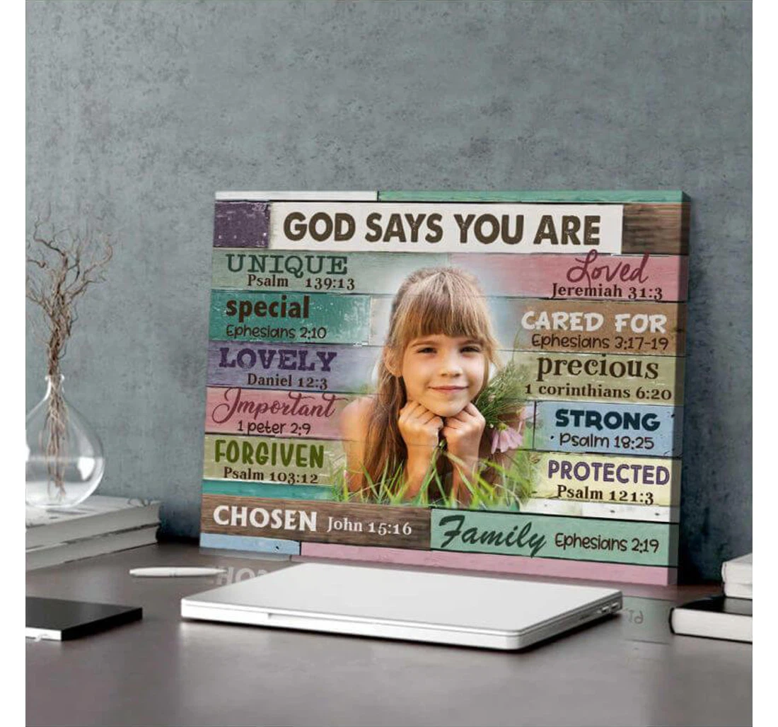 Poster, Canvas - God Says You Are Unique Custom Birthday Print Framed Wall Art