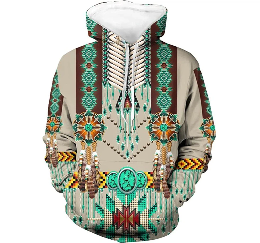 Personalized Green Pattern Breastplate - 3D Printed Pullover Hoodie