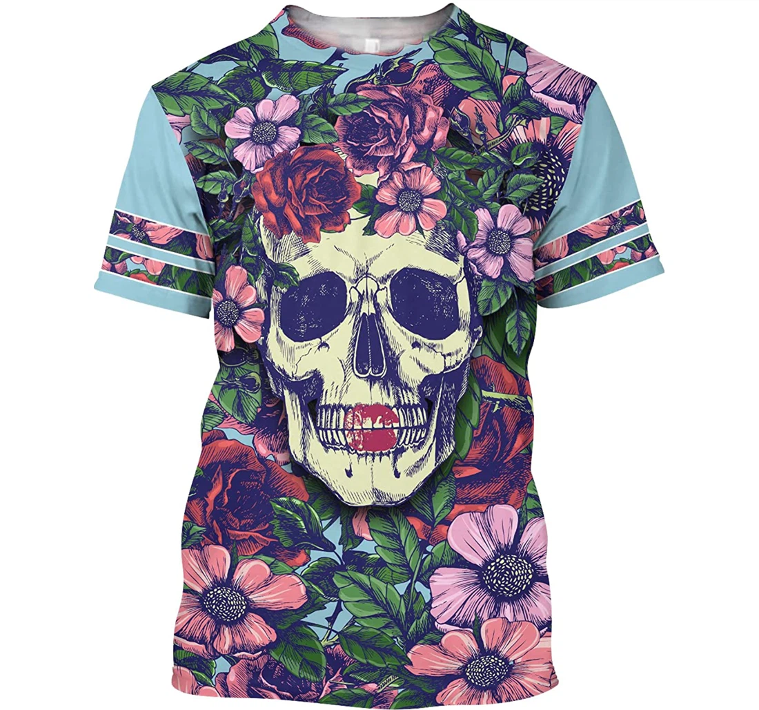 Rose Love Skull Shirts - 3D Printed T-shirt