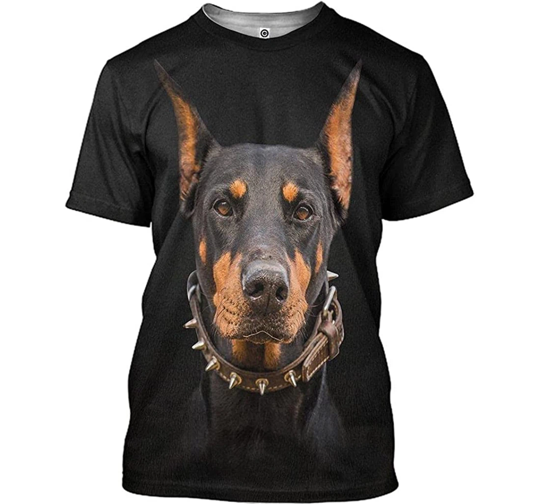 Doberman Pinscher Dog Front Back Shirts - 3D Printed T-shirt
