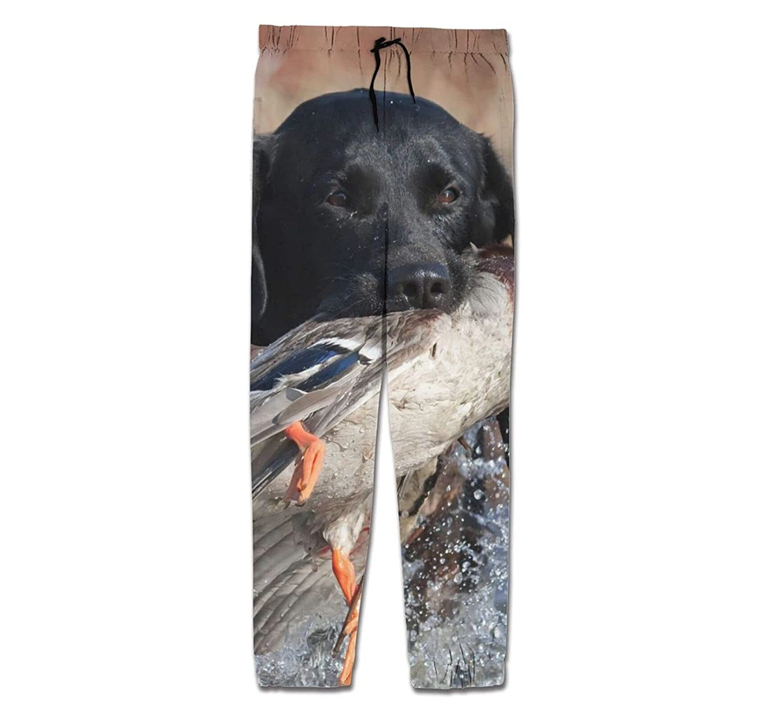 Personalized Duck Hunting Dog Ducks Water Casual Sweatpants, Joggers Pants With Drawstring For Men, Women
