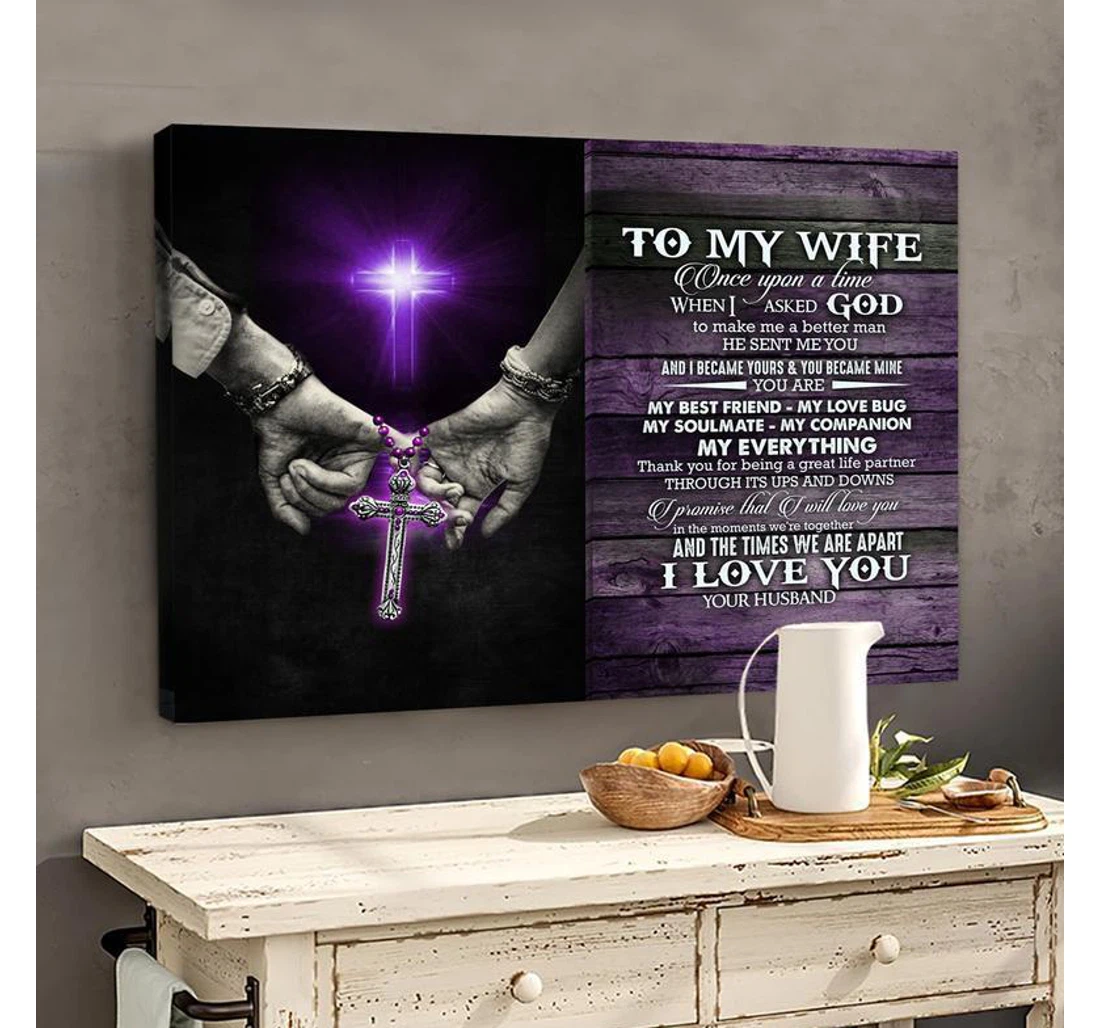 Poster, Canvas - Wife From Husband When I Asked God Valentine Anniversary Gifts Print Framed Wall Art