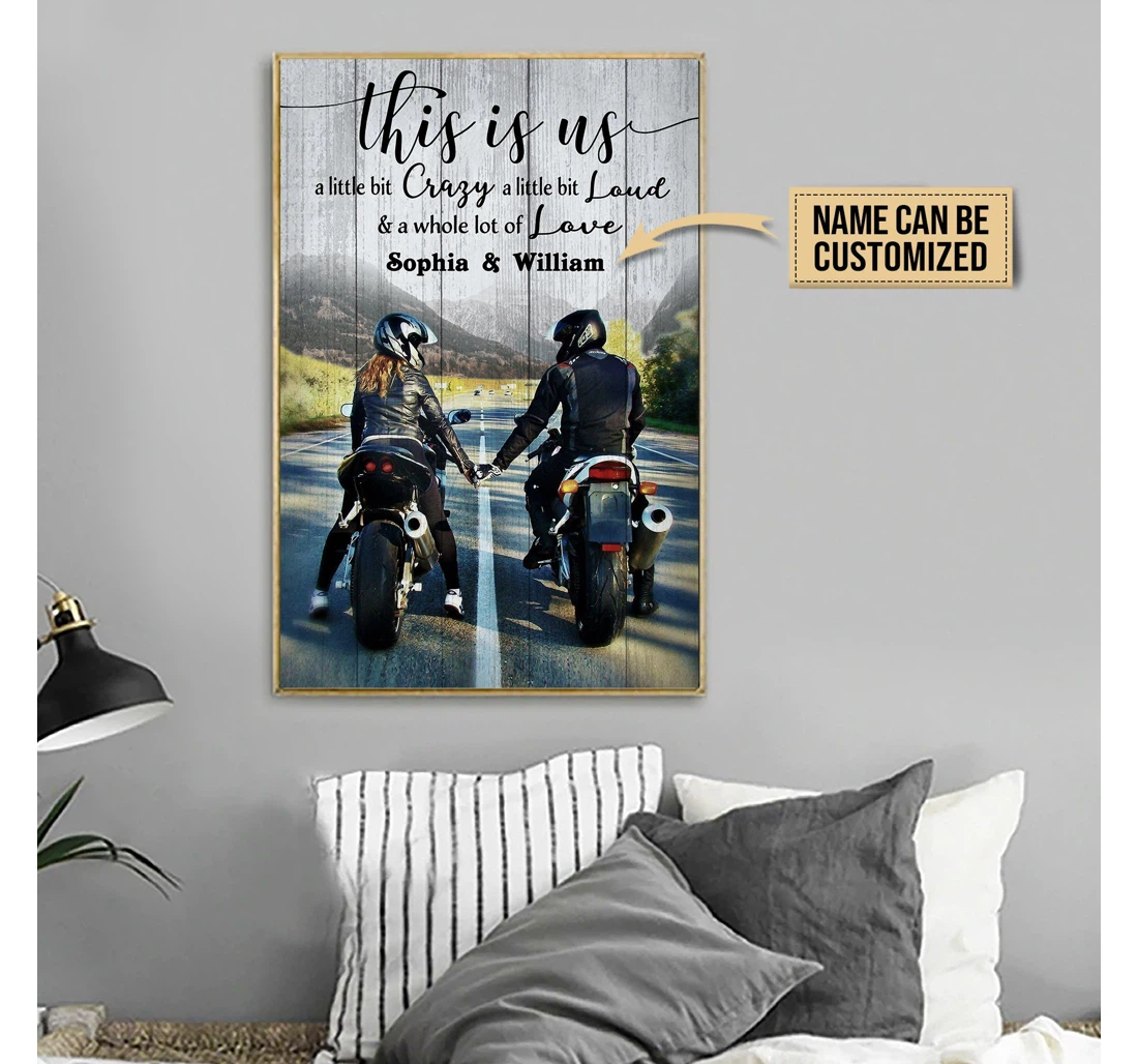 Poster, Canvas - Personalized Motor This Is Us Valentine Couple Name Print Framed Wall Art