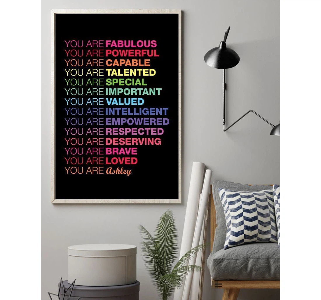 Poster, Canvas - Jesus Bless You Are Fabulous, Powerful Custom Name V Print Framed Wall Art