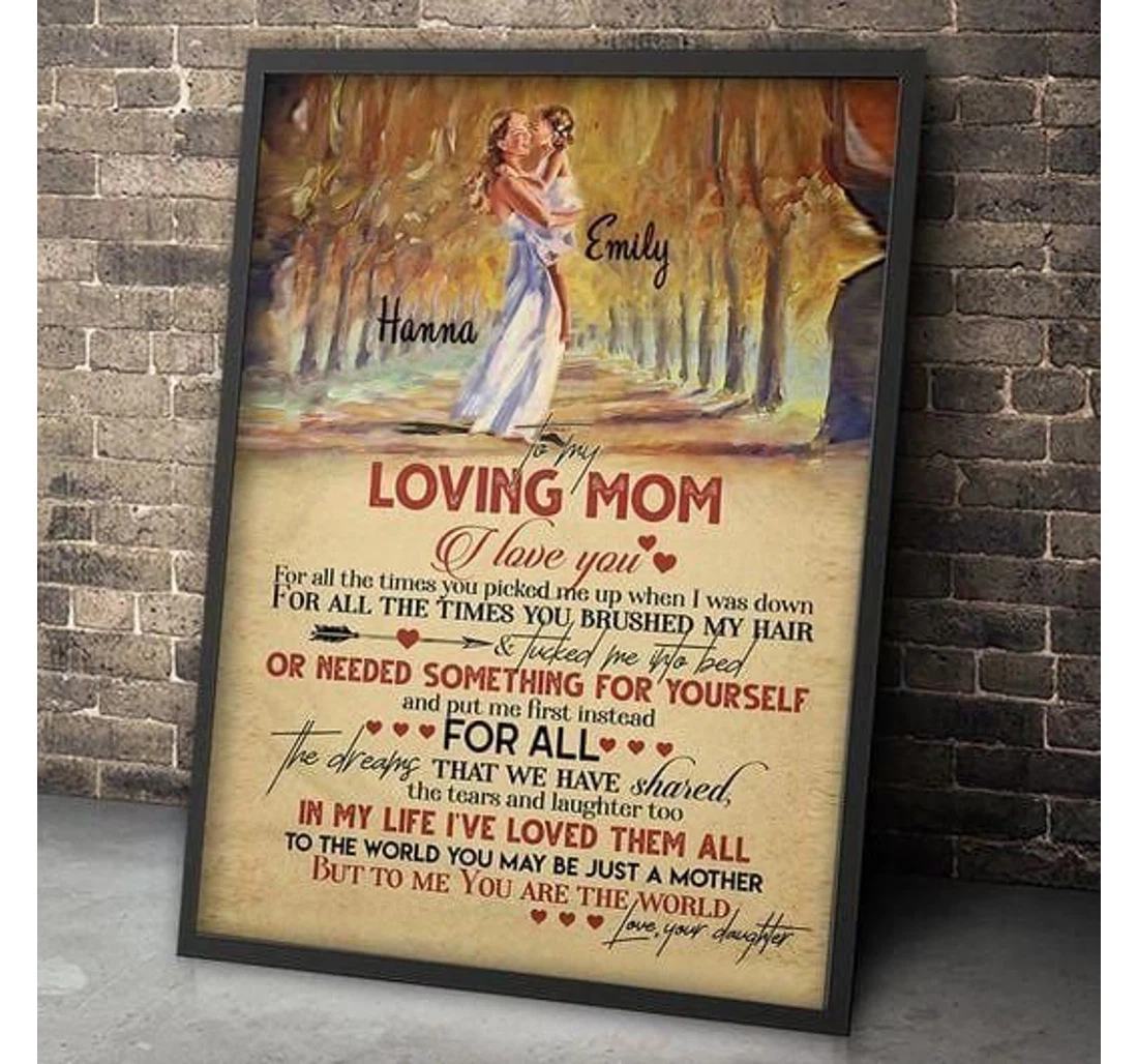 Poster, Canvas - Mother Mother's Day To My Loving Mom Custom Dh Print Framed Wall Art