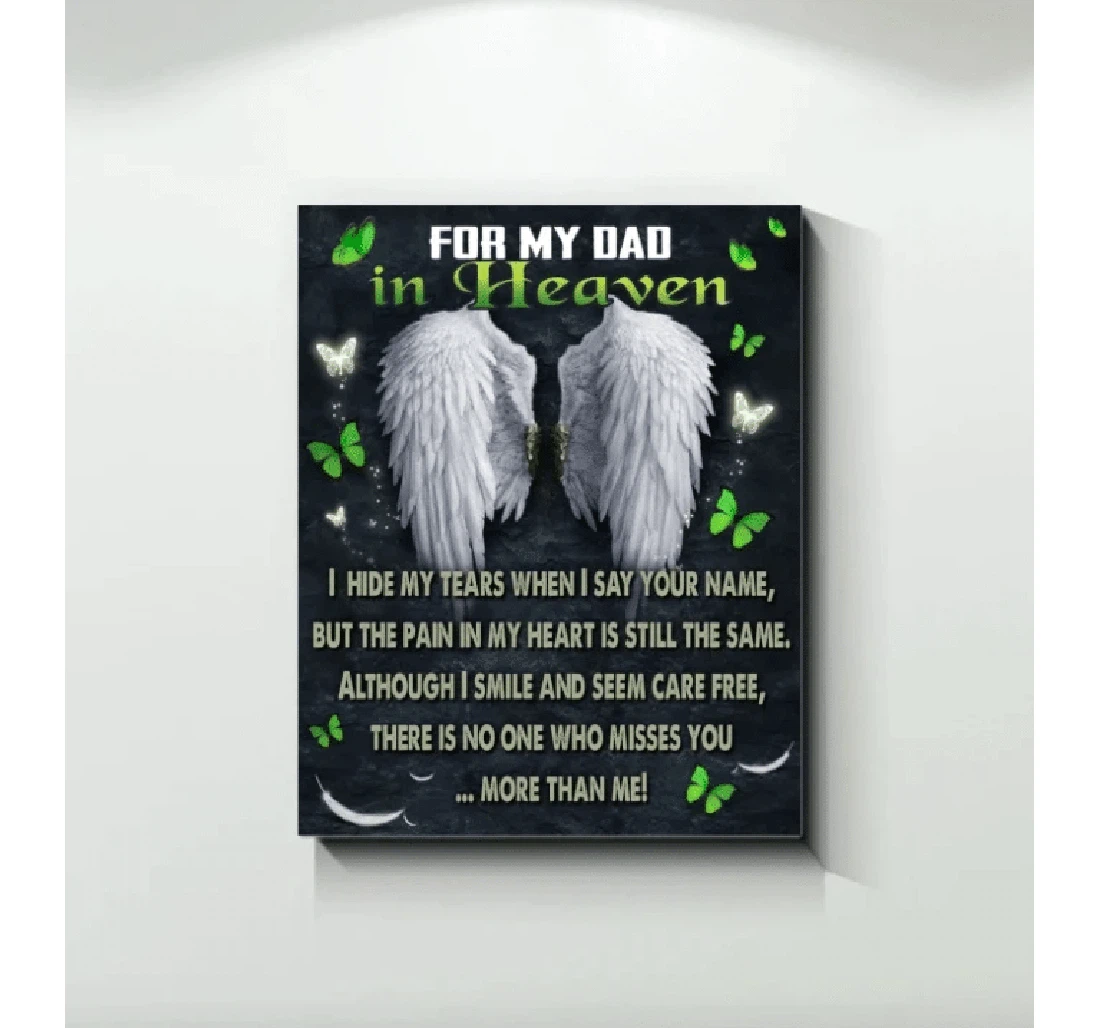 Poster, Canvas - Father's Day My Dad In Heaven Father's Day Print Framed Wall Art