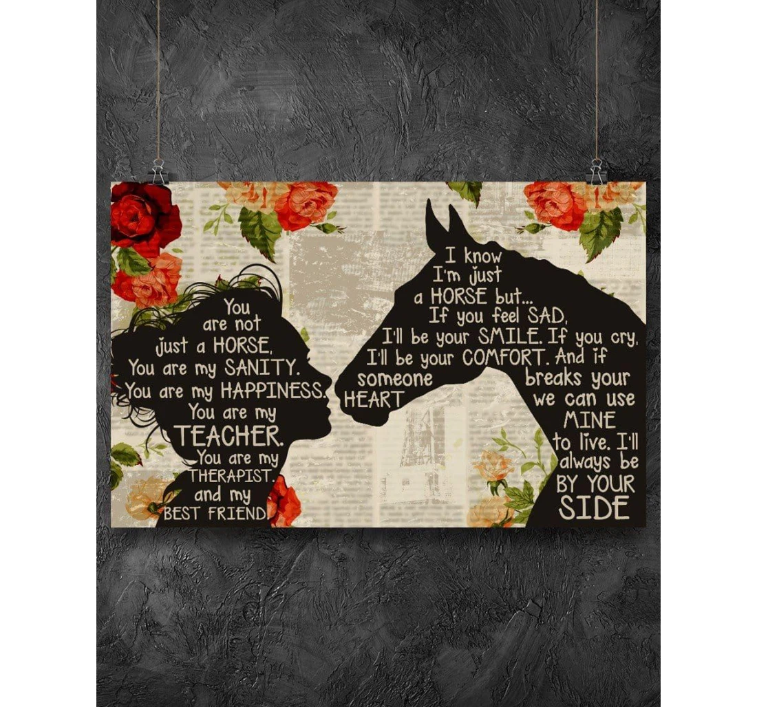 Poster, Canvas - Horse Are My Sanity, My Happiness, My Teacher Horse Lover V Print Framed Wall Art