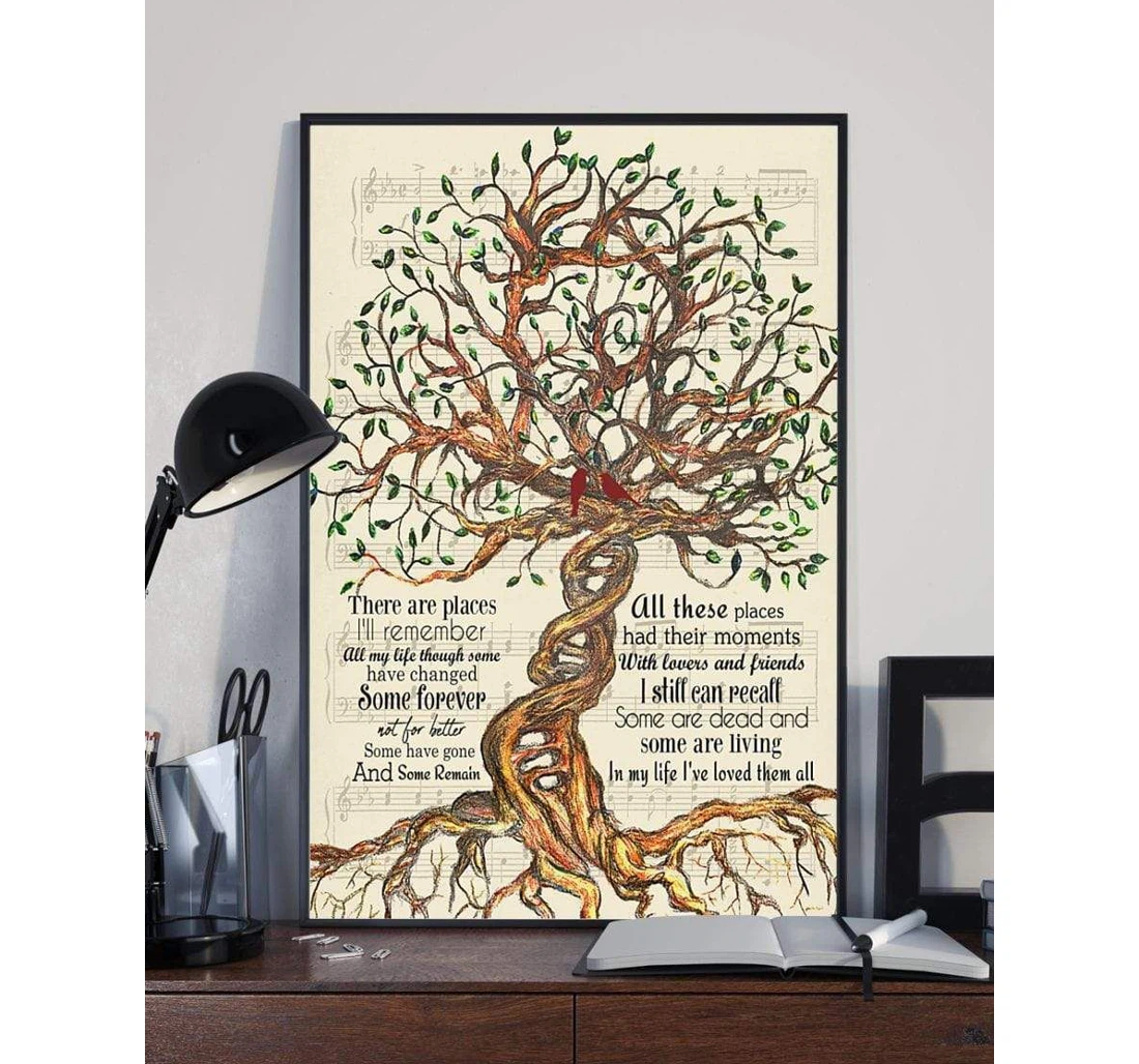 Poster, Canvas - In My Life Tree Of Life Lyrics V Print Framed Wall Art