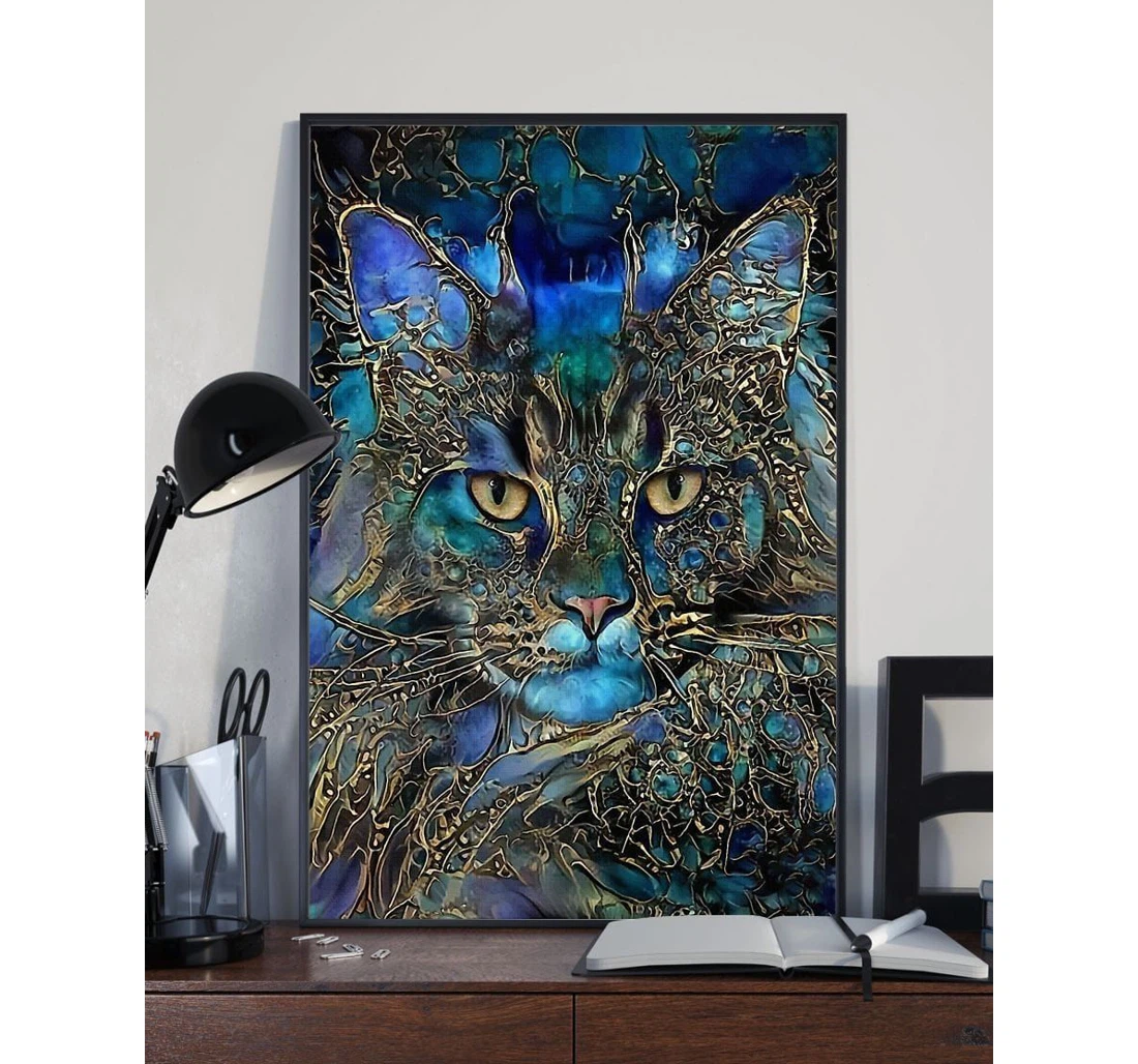 Poster, Canvas - Father's Day Gift Mother Cat Lover Artist Beautiful V Print Framed Wall Art