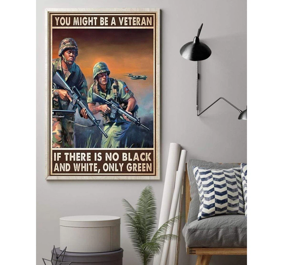 Poster, Canvas - You Might Be A Veteran Day V Print Framed Wall Art