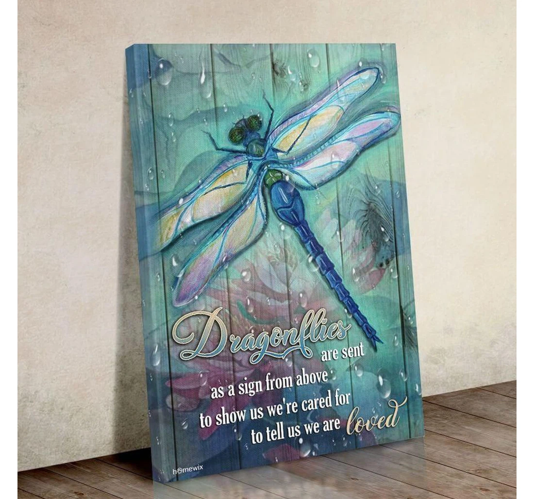 Poster, Canvas - A Sign From Above Dragonflies Print Framed Wall Art