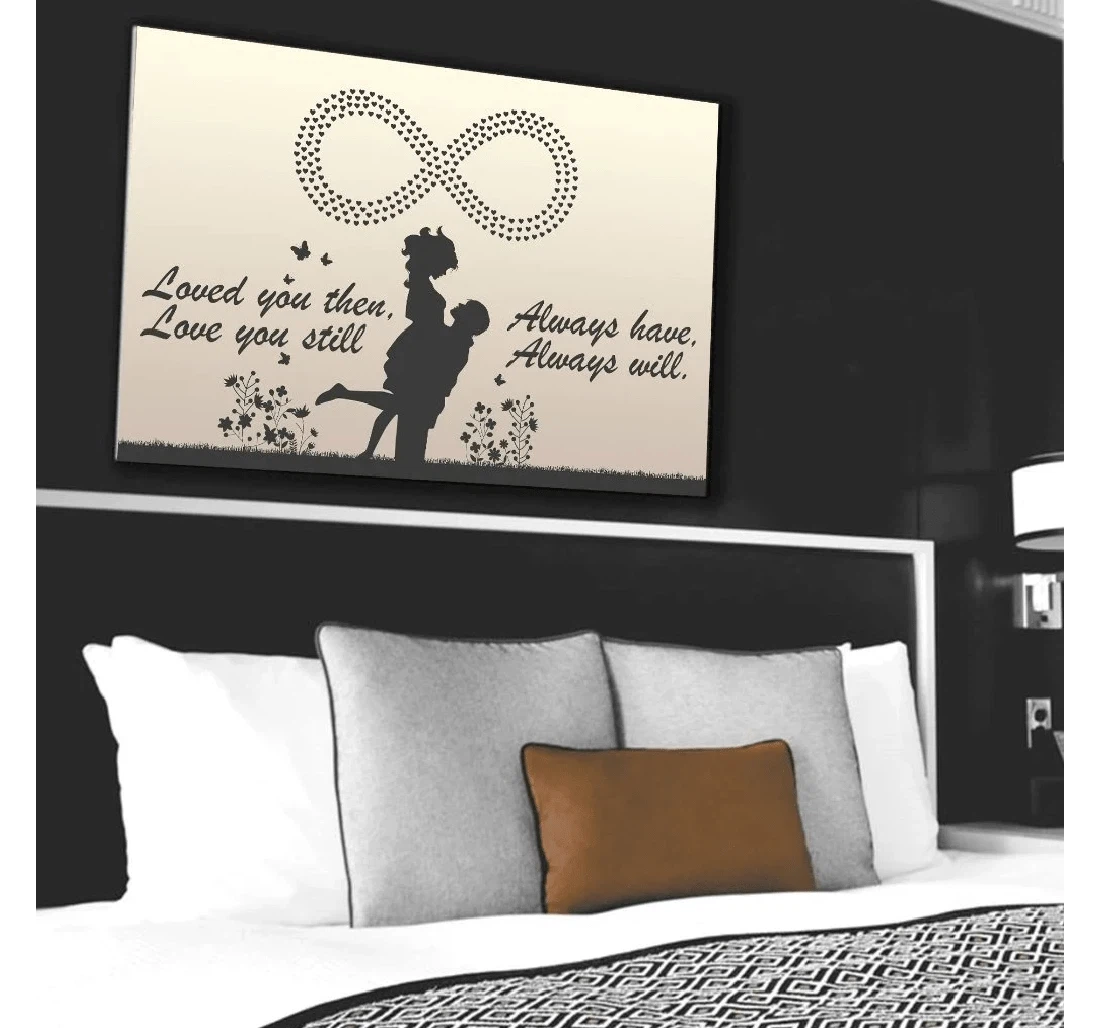 Poster, Canvas - Couple Lover Valentine's Day Infinite Love H Print Framed Wall Art