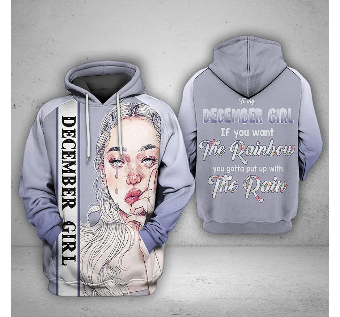 December Girl Cry 3d 3d Birthday Gift Christmas Or Friends F - 3D Printed Pullover Hoodie