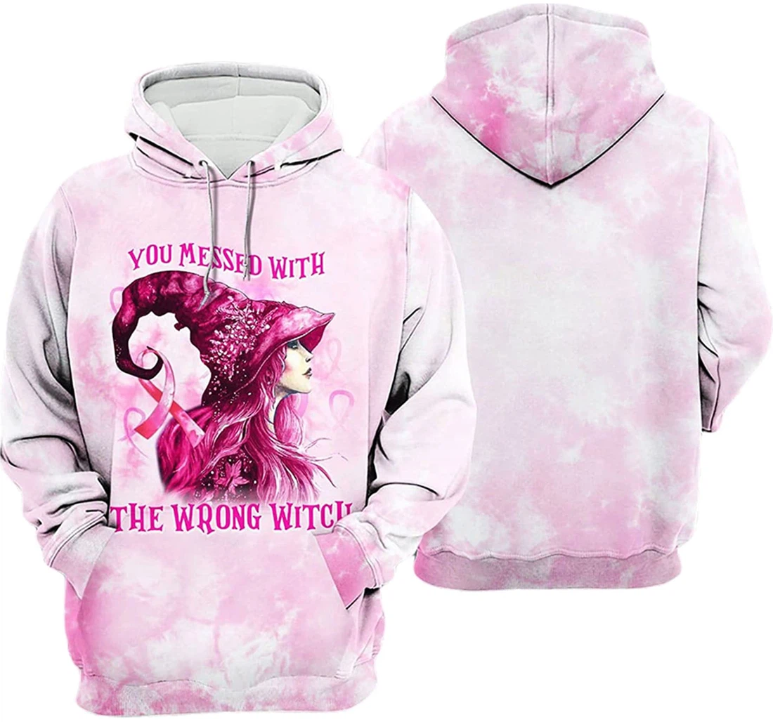 Halloween Breast Cancer Messed With The Wrong Witch - 3D Printed Pullover Hoodie