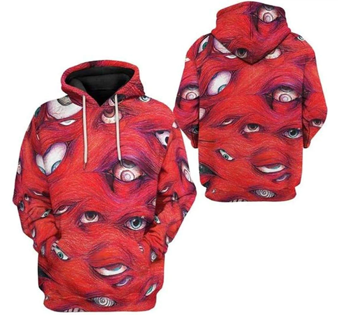 Halloween Satanic Eyes Custom Jacket Included White - 3D Printed Pullover Hoodie