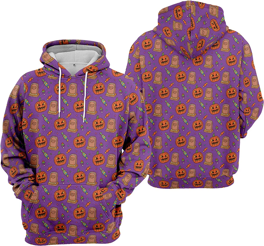 Spider Seamless Pattern Halloween - 3D Printed Pullover Hoodie