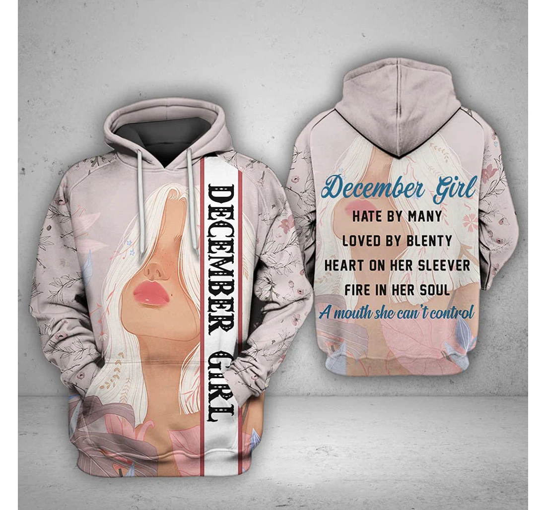 December Girl 3d 3d Birthday Gift Christmas Or Friends F - 3D Printed Pullover Hoodie