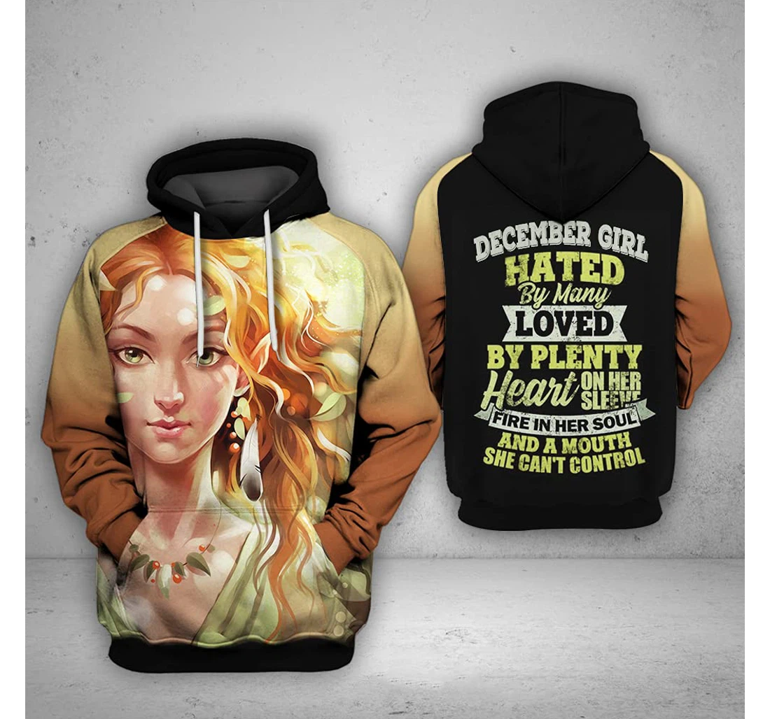 December Girl Hated By Many 3d 3d Birthday Gift Christmas Or Friends F - 3D Printed Pullover Hoodie