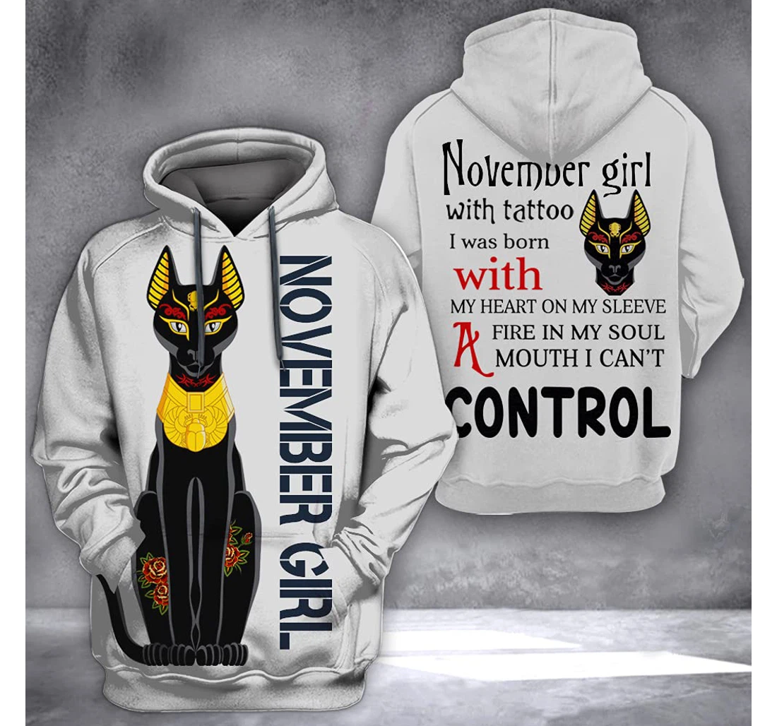 November Girl Dog 3d 3d Birthday Gift Christmas Or Friends F - 3D Printed Pullover Hoodie