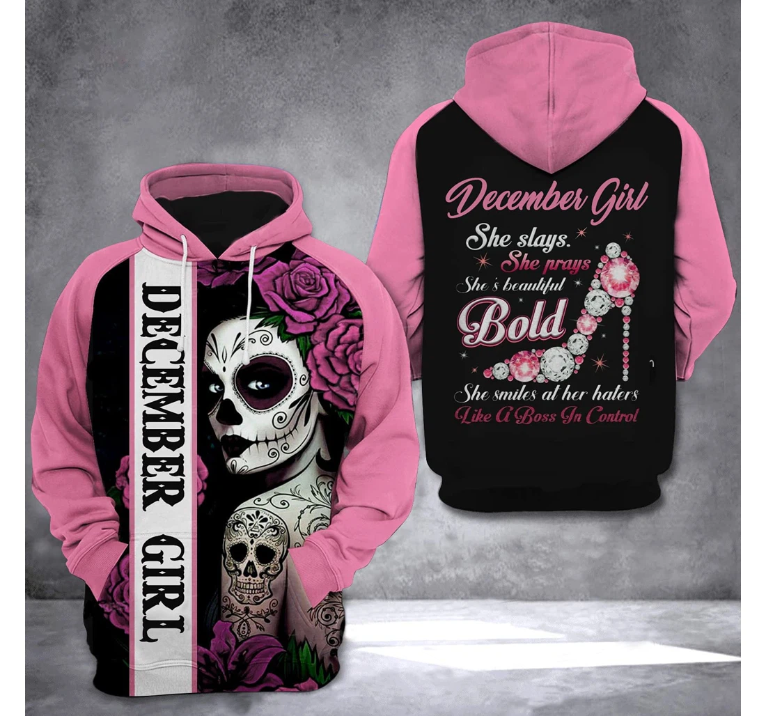 December Girl Diamond Shoe 3d 3d Birthday Gift Christmas Or Friends F - 3D Printed Pullover Hoodie