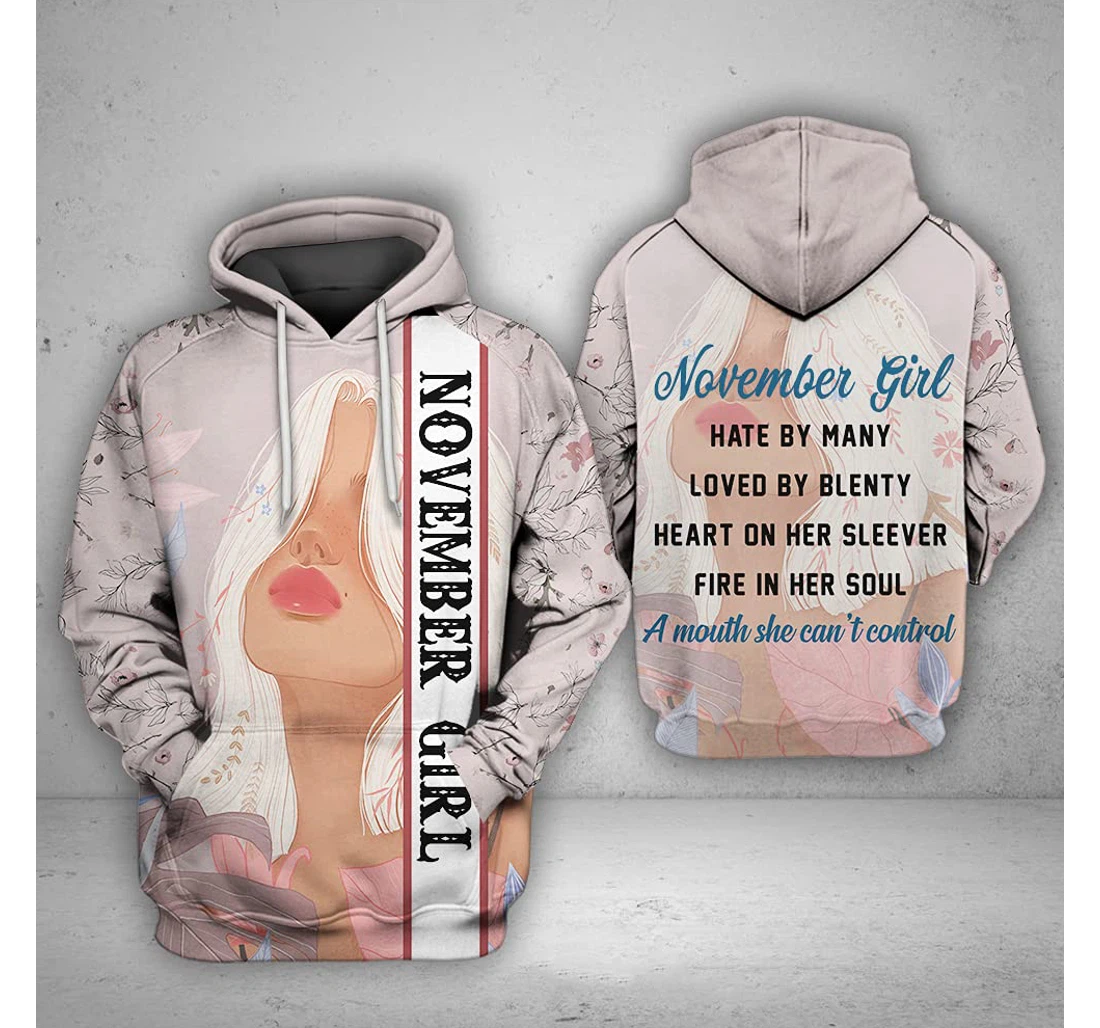 November Girl 3d 3d Birthday Gift Christmas Or Friends F - 3D Printed Pullover Hoodie