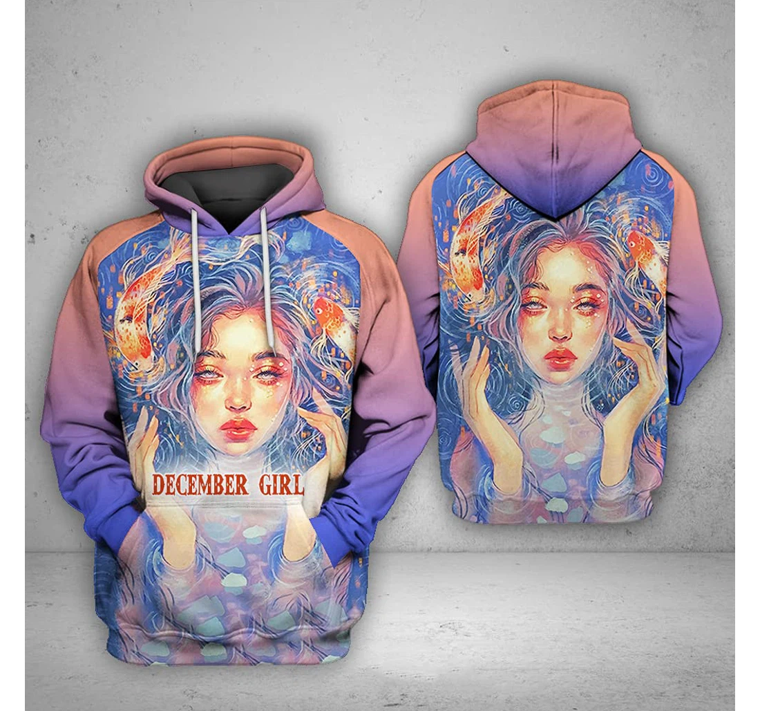 December Girl 3d 3d Birthday Gift Christmas Or Friends F - 3D Printed Pullover Hoodie