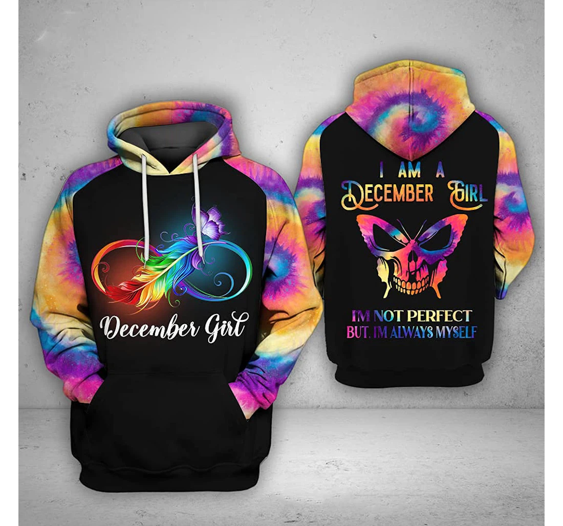 December Girl Feather 3d 3d Birthday Gift Christmas Or Friends F - 3D Printed Pullover Hoodie