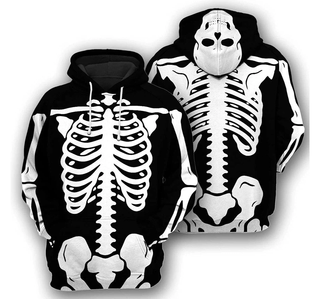 Halloween Skelelon Pullover- Skull Halloween Jacket- Skeleton Birthday Gift Christmas Or Friends D7 - 3D Printed Pullover Hoodie