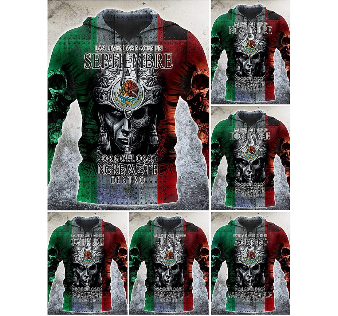 Aztec Warrior Mexican Premium Personalized Print- Mexico Custom Hoodie- Proud Mexican Birthday Gift Christmas Or Friends D - 3D Printed Pullover Hoodie