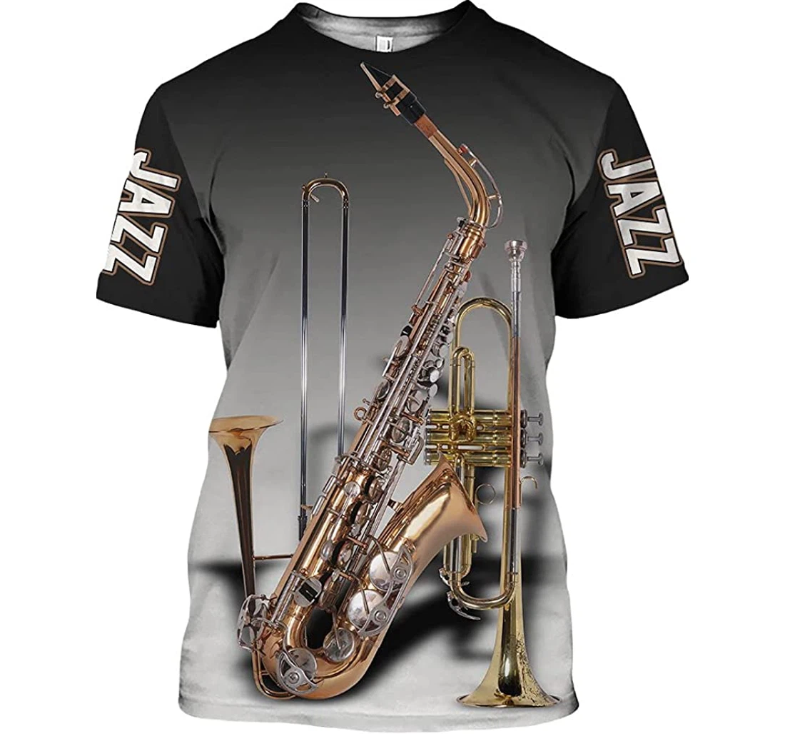 Jazz Musical Instruments Shirts - 3D Printed T-shirt