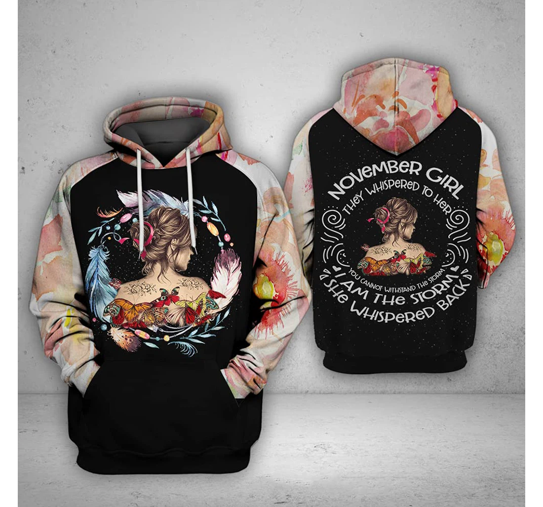 November Girl 3d 3d Birthday Gift Christmas Or Friends F - 3D Printed Pullover Hoodie