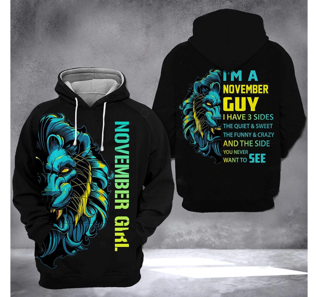 I'm A November Guy Lion 3d 3d Birthday Gift Christmas Or Friends F - 3D Printed T-shirt