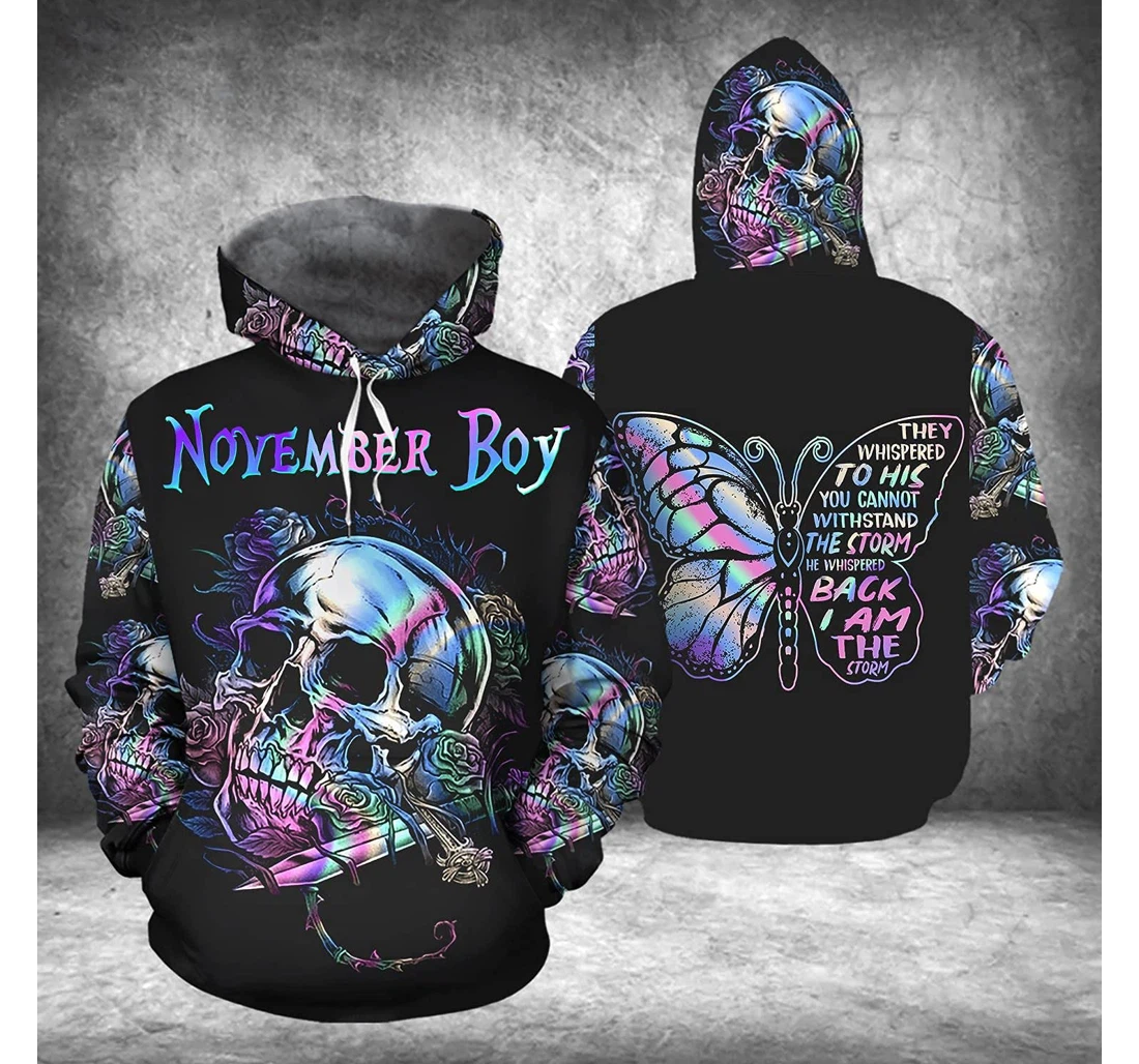 November Boy Skull 3d 3d Birthday Gift Christmas Or Friends F - 3D Printed T-shirt