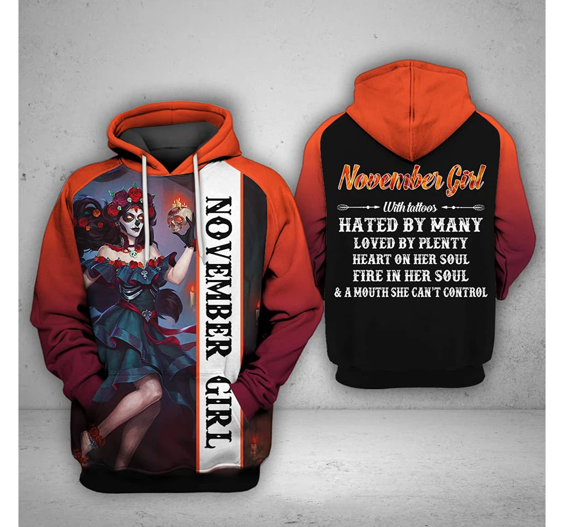 November Girl Hate By Many 3d 3d Birthday Gift Christmas Or Friends F - 3D Printed Pullover Hoodie