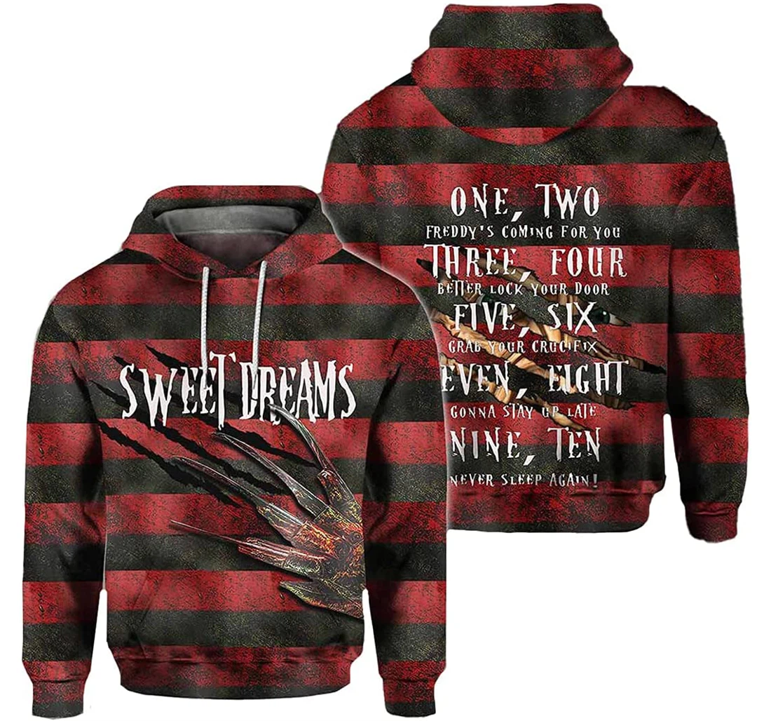 Horror Halloween Sweet Dreams One Two Never Sleep Again Halloween Pefect Gift - 3D Printed T-shirt