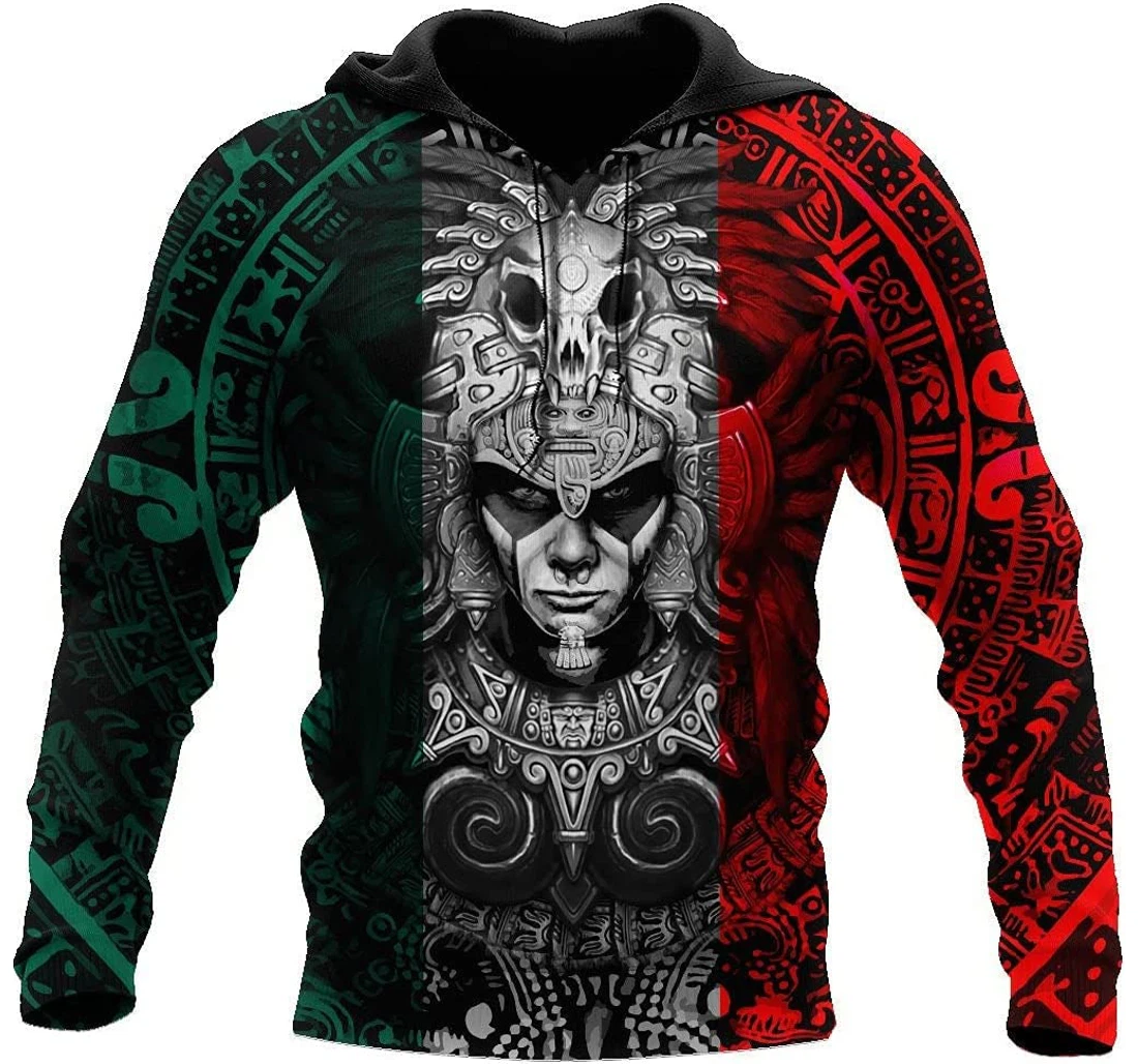 Aztec Mexican Warrior Mexico Flag Jacket- Proud Mexican Birthday Gift Christmas Or Friends D - 3D Printed Pullover Hoodie