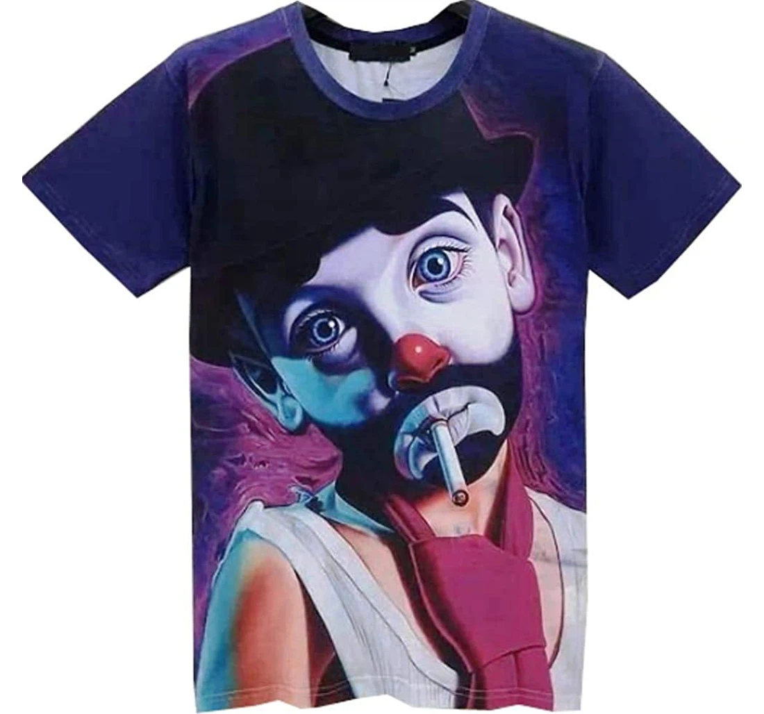 Smoking Clown Jacket Included White - 3D Printed T-shirt