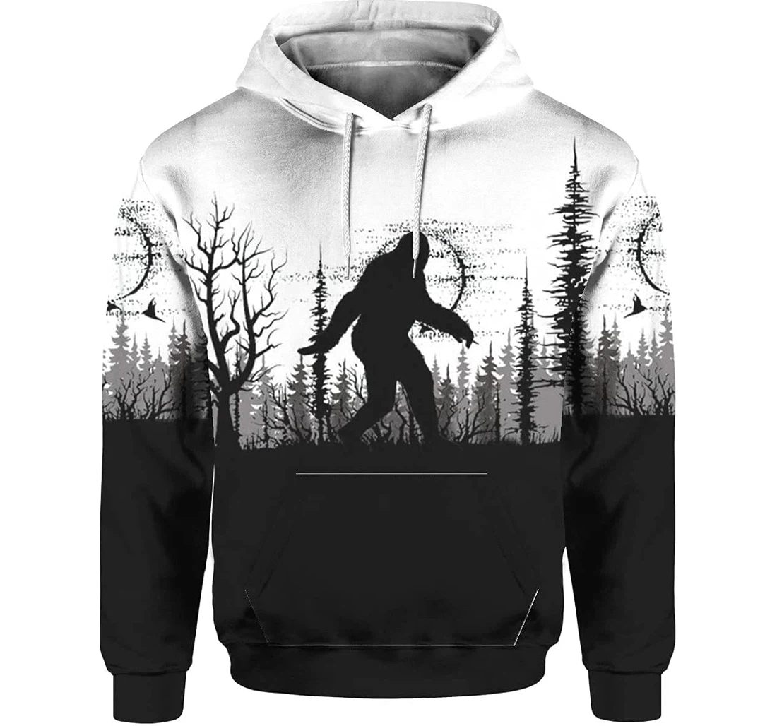 Bigfoot White & 3d Birthday Gift Christmas Halloween Or Friends T3 - 3D Printed Pullover Hoodie