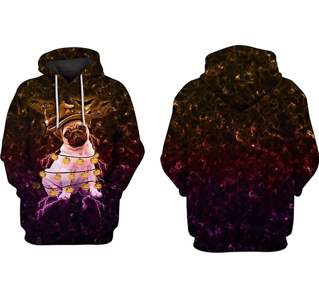 Pug Galaxy Halloween Sportwear Up - 3D Printed Pullover Hoodie