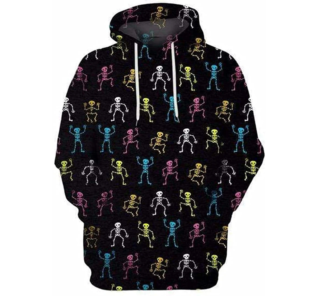 Halloween Skeleton Up - 3D Printed Pullover Hoodie