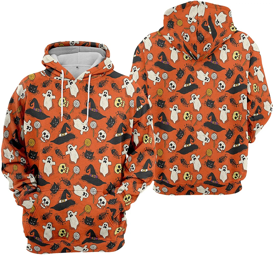 Spider Seamless Pattern Halloween - 3D Printed Pullover Hoodie