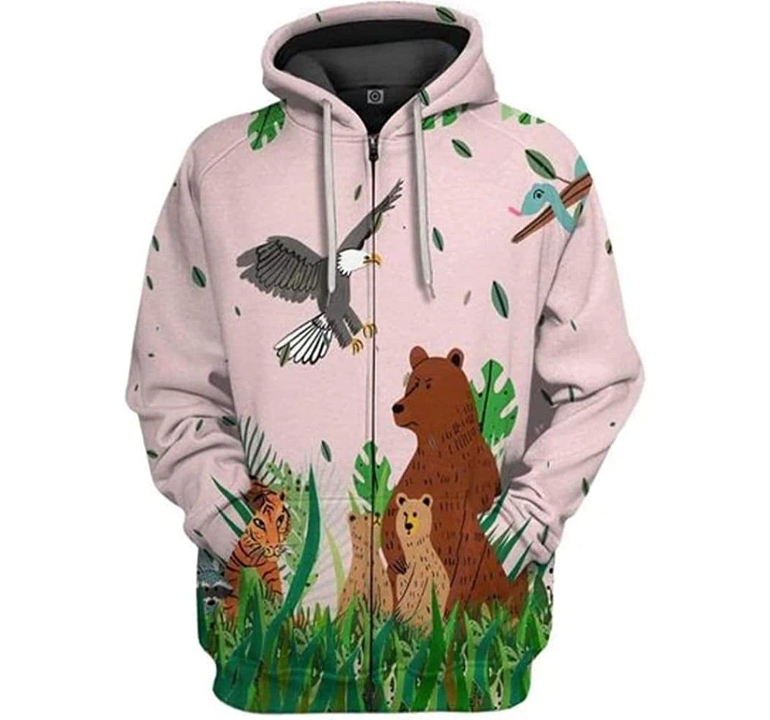 Happy Mother's Day Mama Bear Jacket Included White - 3D Printed Pullover Hoodie