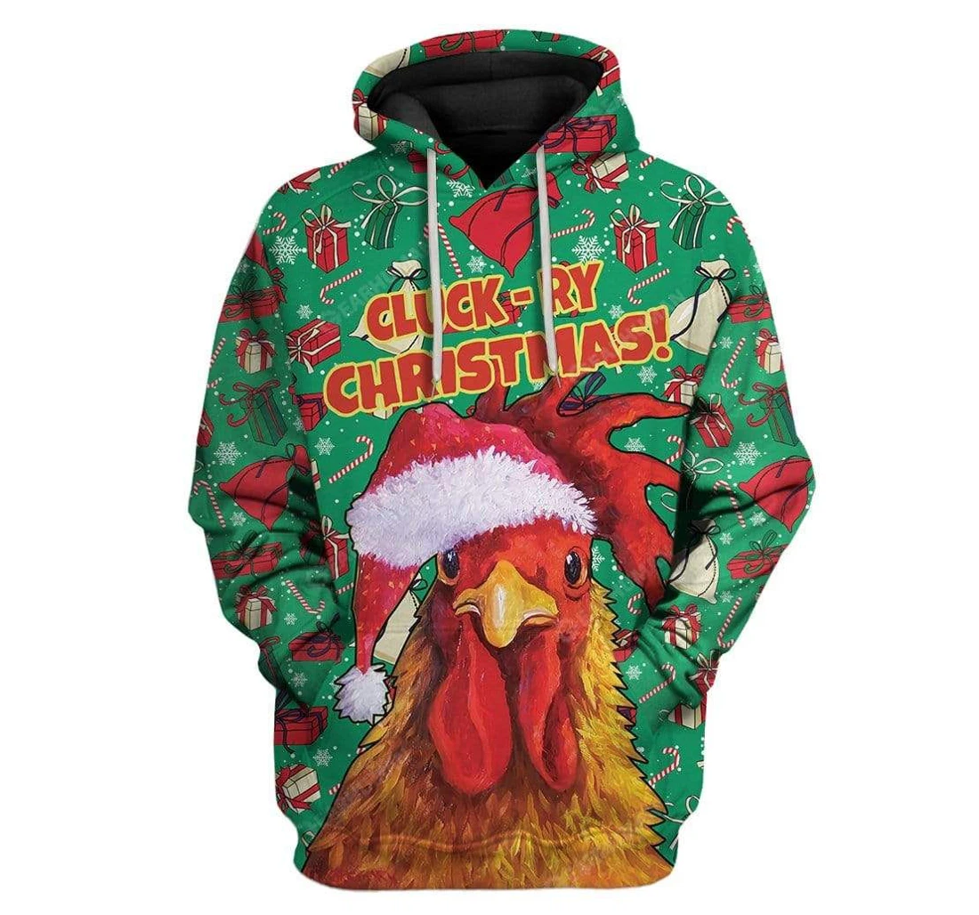Ugly Cluck-ry Christmas Custom - 3D Printed Pullover Hoodie