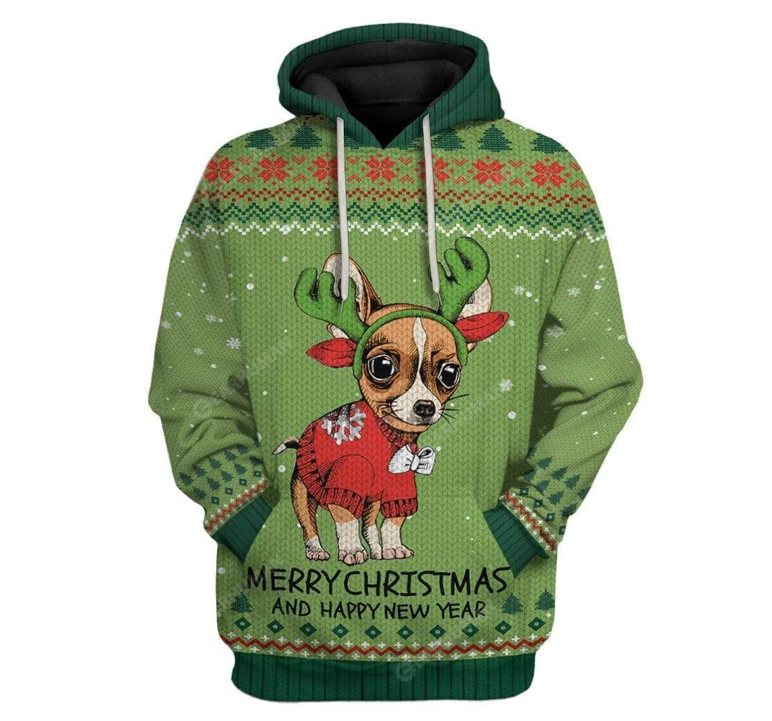 Ugly Chihuahua Christmas T-shirts - 3D Printed Pullover Hoodie