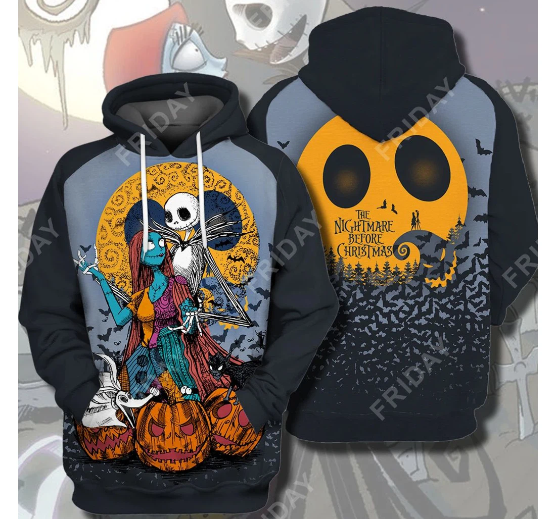 Tnbc Nightmare Couple Halloween - 3D Printed Pullover Hoodie