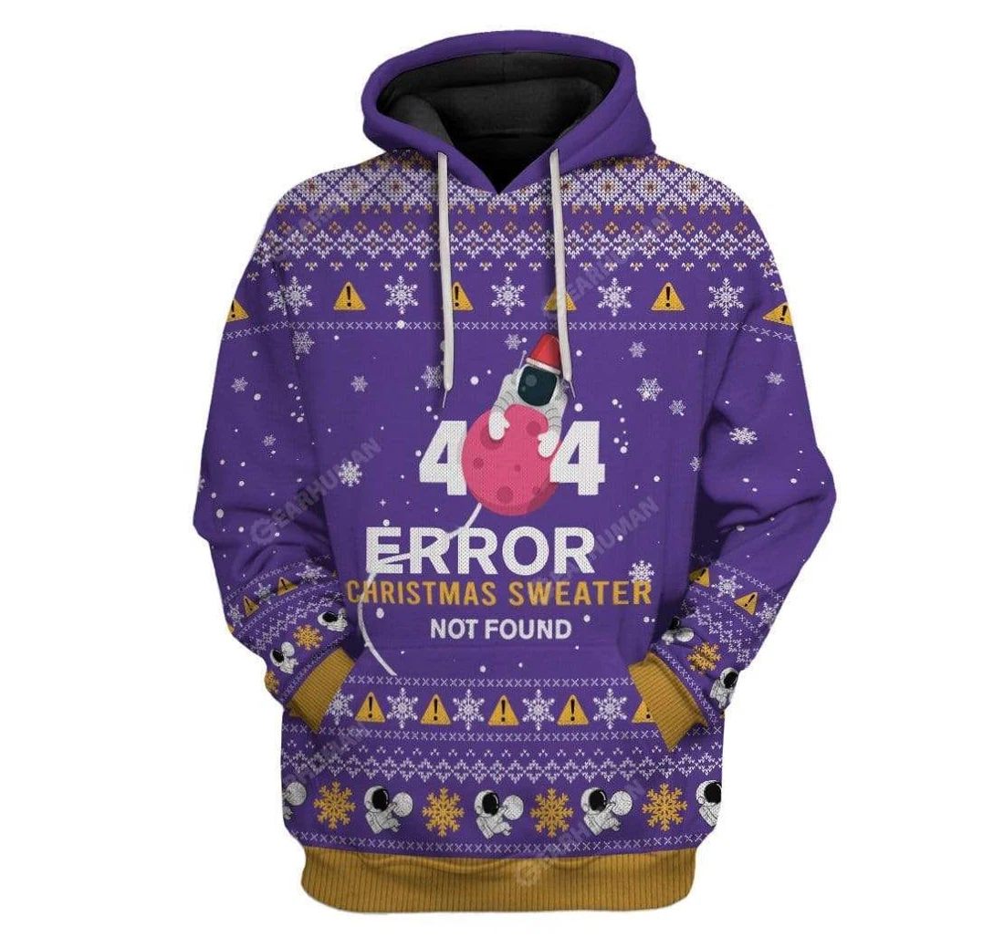 Ugly Christmas Astronaut Custom - 3D Printed Pullover Hoodie