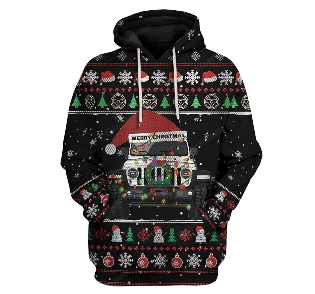 Ugly Christmas Car Custom - 3D Printed Pullover Hoodie