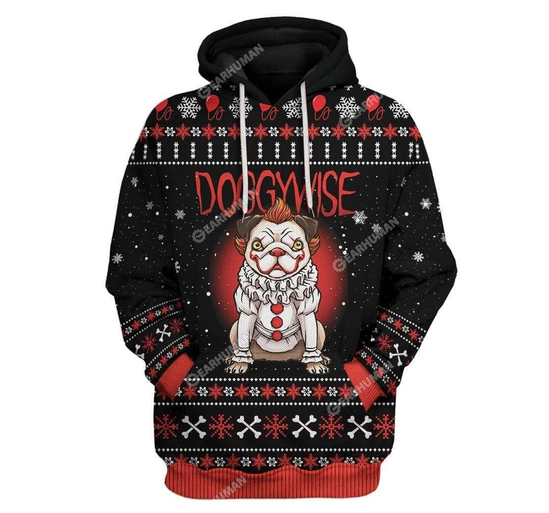 Ugly Christmas Doggywise T-shirts - 3D Printed Pullover Hoodie