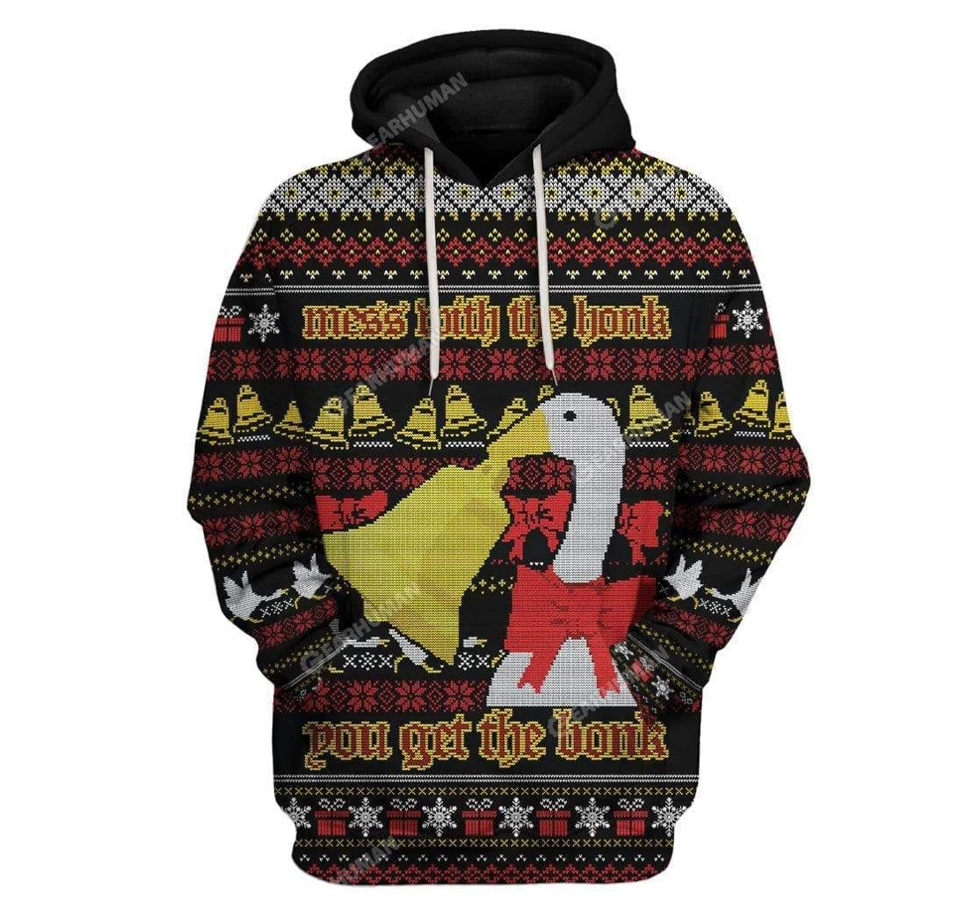 Ugly Christmas Duck Custom - 3D Printed Pullover Hoodie
